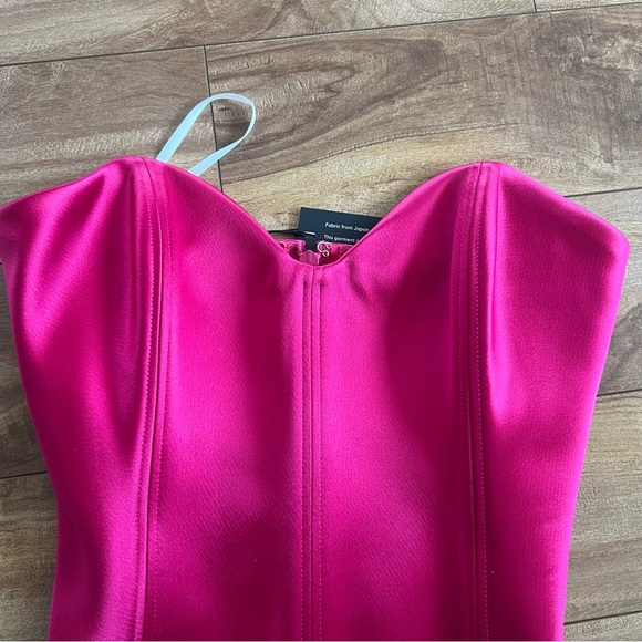 NWT Aritzia Babaton Blaze Pink Satin Bodysuit - Picture 7 of 9